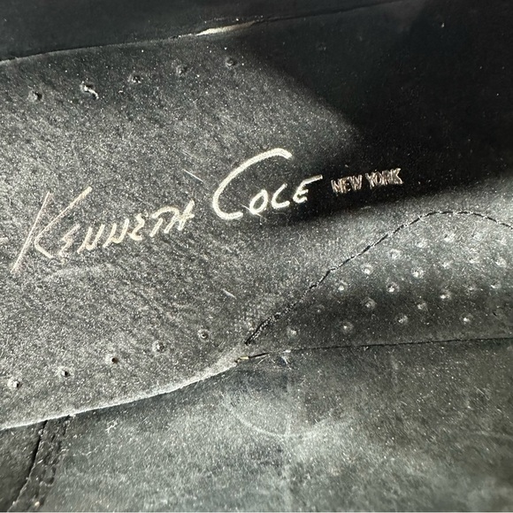Kenneth Cole New York Black Leather Slip‎ On Flat Loafers #1382 main image 10